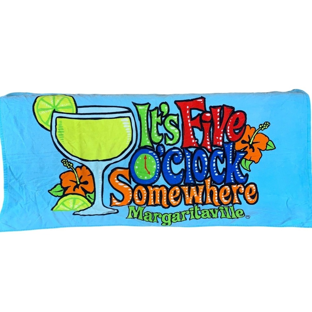 Margaritaville It's Five O'Clock Somewhere Beach Towel 30" x 60"